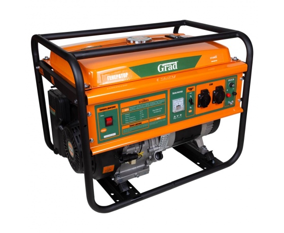 Фото 2 - Генератор бензиновый 5.0/5.5кВт 4-х тактный ручной запуск GRAD (5710955)