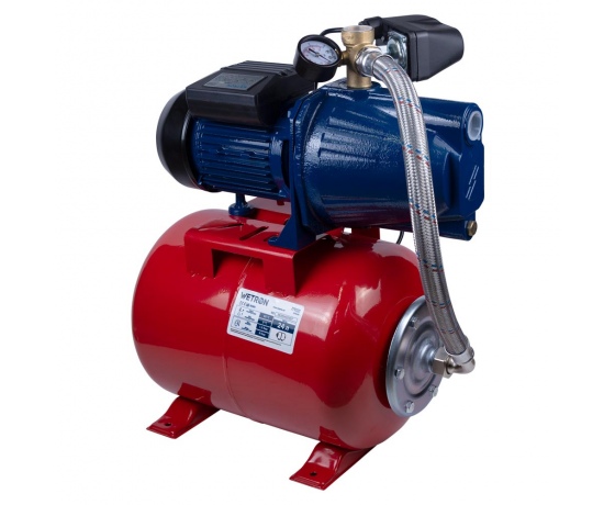 Фото 6 - Станция 1.1кВт Hmax 52м Qmax 70л/мин (самовсасывающий насос) 24л Украина WETRON (775038/24)