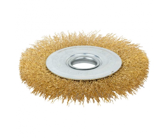 Фото 2 - Щетка проволочная дискообразная Ø115мм Ø22.2мм (латунированная) GRAD (9031115)
