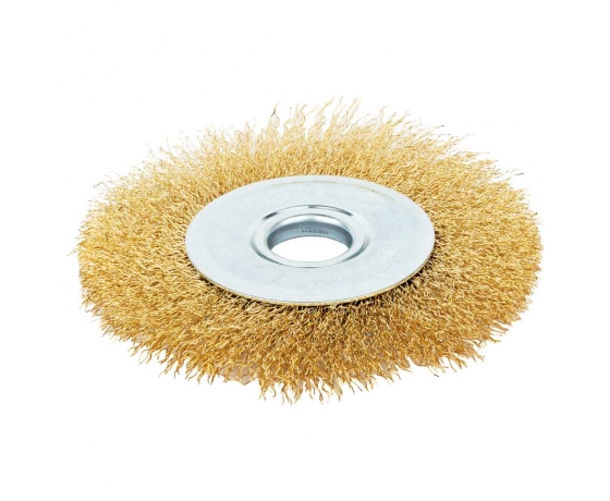 Фото 2 - Щетка проволочная дискообразная Ø125мм Ø22.2мм (латунированная) GRAD (9031125)