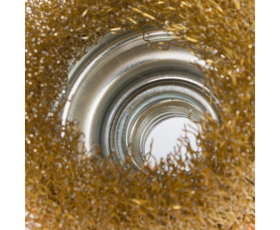 Фото 4 - Щетка проволочная чашеобразная Ø65мм М14×2мм (латунированная) GRAD (9033065)