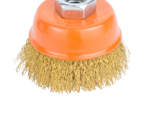 Фото 5 - Щетка проволочная чашеобразная Ø65мм М14×2мм (латунированная) GRAD (9033065)