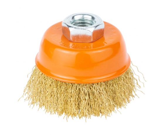 Фото 2 - Щетка проволочная чашеобразная Ø65мм М14×2мм (латунированная) GRAD (9033065)