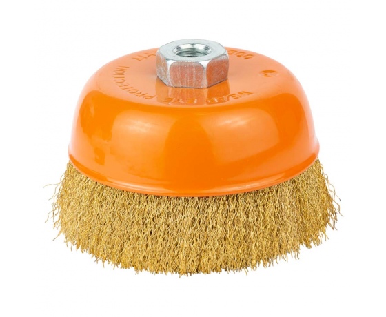 Фото 2 - Щетка проволочная чашеобразная Ø125мм М14×2мм (латунированная) GRAD (9033125)