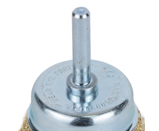 Фото 4 - Щетка проволочная чашеобразная Ø50мм хвостовик Ø6мм (латунированная) GRAD (9034055)