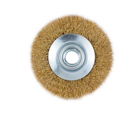 Фото 3 - Щетка проволочная конусообразная Ø75мм М14×2мм (латунированная) GRAD (9035075)