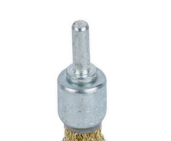 Фото 3 - Щетка проволочная конусообразная Ø17мм хвостовик Ø6мм (латунированная) GRAD (9036015)