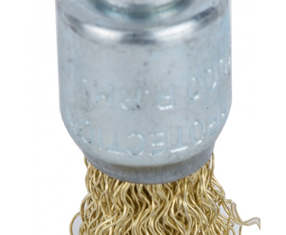 Фото 4 - Щетка проволочная конусообразная Ø17мм хвостовик Ø6мм (латунированная) GRAD (9036015)