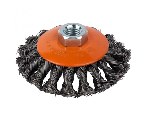 Фото 2 - Щетка проволочная конусообразная Ø100мм М14×2мм (стальная витая) GRAD (9040105)