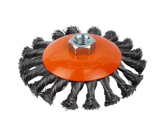 Фото 2 - Щетка проволочная конусообразная Ø115мм М14×2мм (стальная витая) GRAD (9040115)