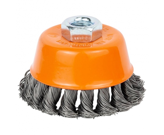 Фото 2 - Щетка проволочная чашеобразная Ø75мм М14×2мм (стальная витая) GRAD (9042075)