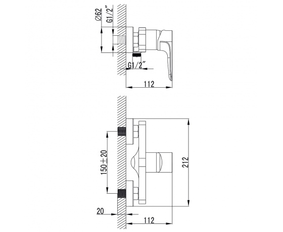 Фото 5 - Смеситель MAGGIORE Ø40 для душа CORSO (BE-1D122C) (9608300)