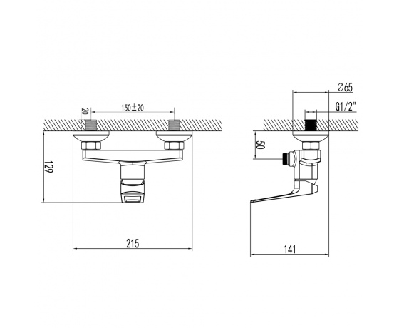 Фото 5 - Смеситель BOLSENA Ø35 для душа CORSO (CB-1D137C) (9614300)