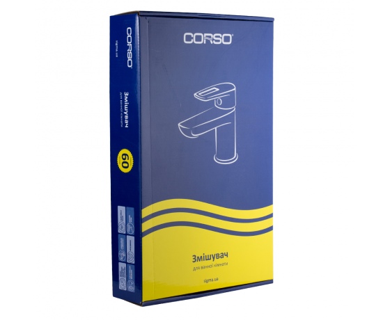 Фото 6 - Смеситель MARMORE Ø35 для раковины литой высокий на гайке CORSO (DB-1A638C) (9623010)