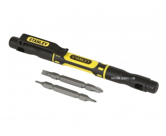 Фото 2 - Викрутка кишенькова STANLEY з двосторонніми насадками SL3-SL4 PH0-PH1 3 шт