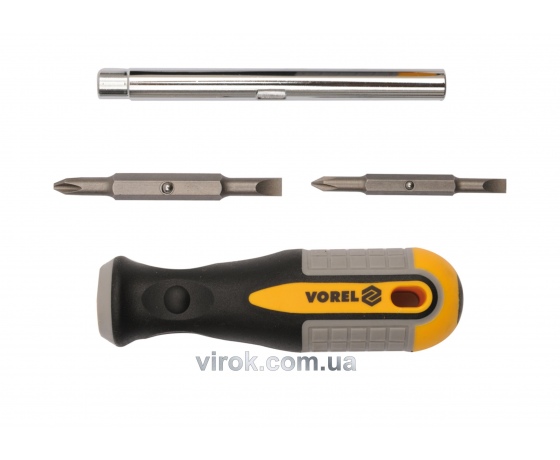 Фото 2 - Викрутка-тримач VOREL з насадками двосторонніми 6 в 1