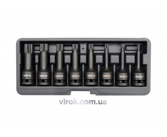 Фото 2 - Набір насадок викруткових ударних YATO SPLINE 1/2