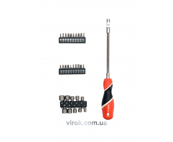 Фото 2 - Викрутка-тримач з гнучким стержнем YATO з насадками 1/4