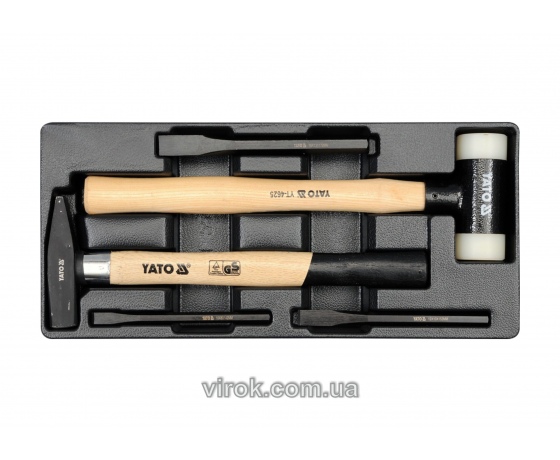 Фото 2 - Вклад до інструментальної шафи YATO молотки 300 і 350 мм 2 шт та зубила 3 шт