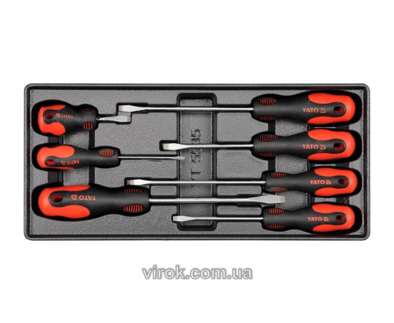 Фото 2 - Вклад до інструментальної шафи YATO набір плоских викруток 7 шт