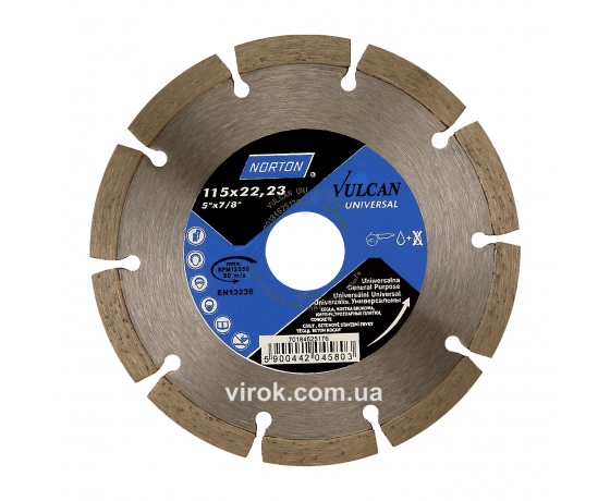 Фото 2 - Диск алмазний VULCAN UNI сегментний Ø=115x22.23 мм