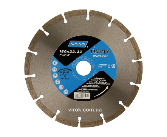 Фото 2 - Диск алмазний VULCAN UNI сегментний Ø=180x22.23 мм