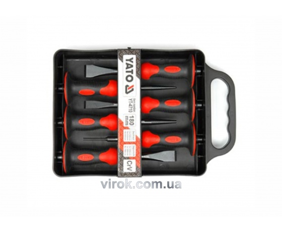 Фото 2 - Набір зубил та пробійників з протектором YATO 180 мм 6 шт