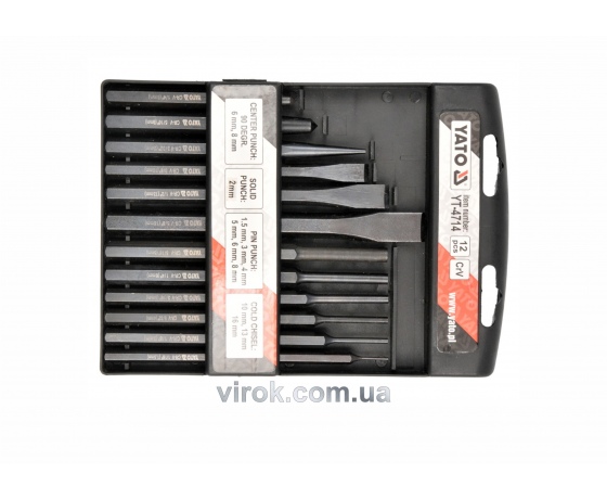 Фото 2 - Набір зубил, кернерів і пробійників YATO 12 шт