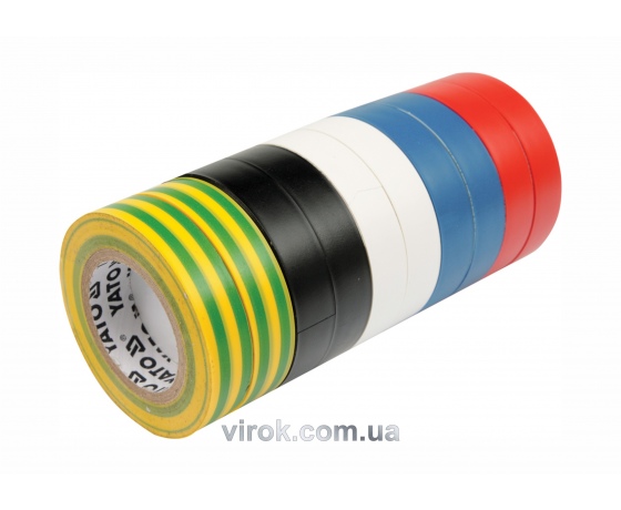 Фото 2 - Набір стрічок ізоляційних YATO 19 мм х 20 м 10 шт