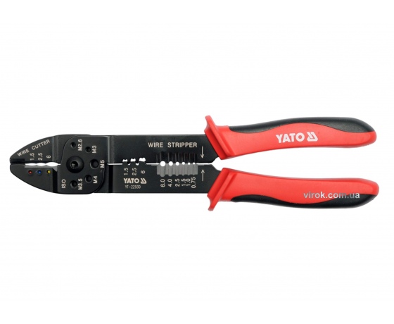 Фото 2 - Кліщі для обтискання і зачистки проводів 1.5-6 мм² YATO 240 мм