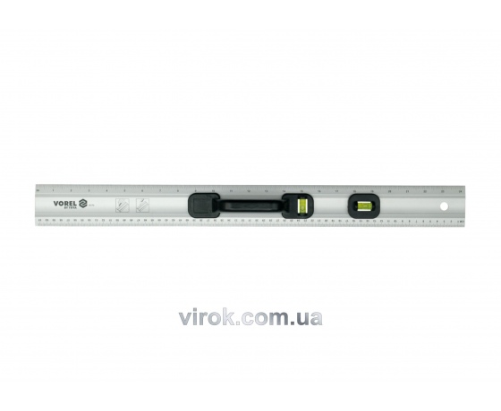 Фото 2 - Лінійка столярна алюмінієва VOREL 600 мм і 2 капсули