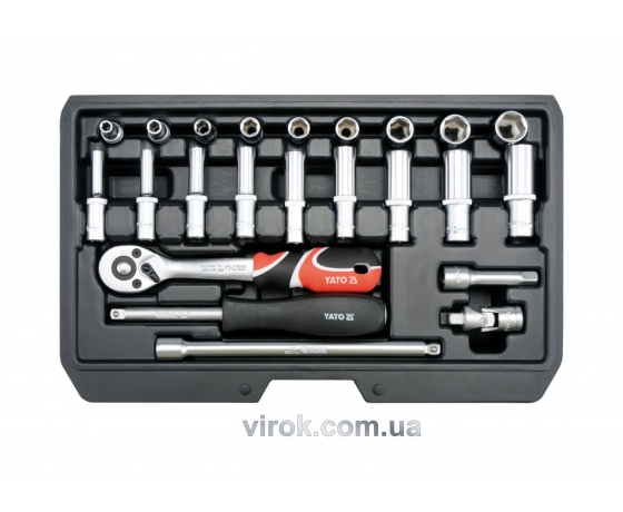 Фото 2 - Набір головок торцевих YATO 1/4