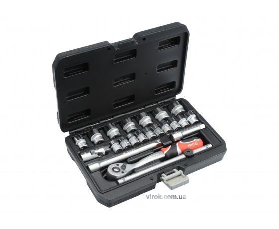 Фото 3 - Набір головок торцевих YATO 3/8'' М6-22 мм 22 шт