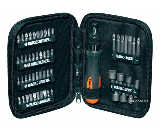 Фото 2 - Викрутка реверсивна Black+Decker з магнітним тримачем та насадками 56 шт