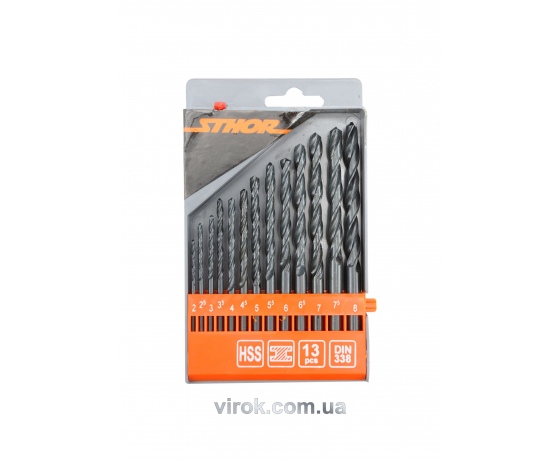 Фото 2 - Набір свердл по металу STHOR HSS 2-8 мм 13 шт