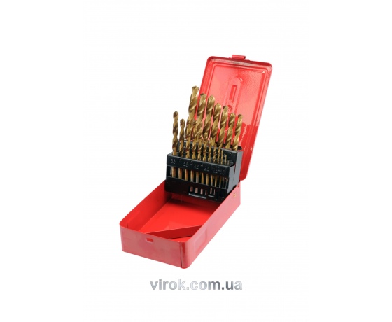 Фото 2 - Набір свердл по металу STHOR HSS-TiN 1-10 мм 19 шт