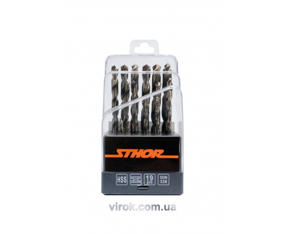 Фото 2 - Набір свердл по металу STHOR HSS 1-10 мм 19 шт