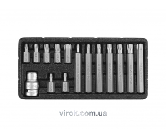 Фото 2 - Набір насадок викруткових YATO TORX SECURITY Т20-55 з перехідником 1/2