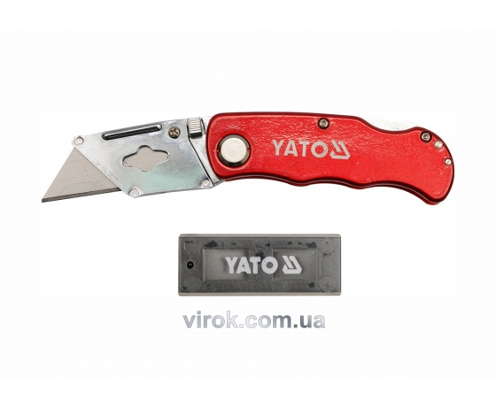 Фото 2 - Ніж складний YATO з трапецевидним лезом 61 х 33 мм + 5 запасних лез