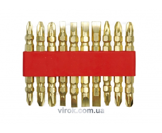 Фото 2 - Набір насадок викруткових двосторонніх VOREL GOLD 10 шт