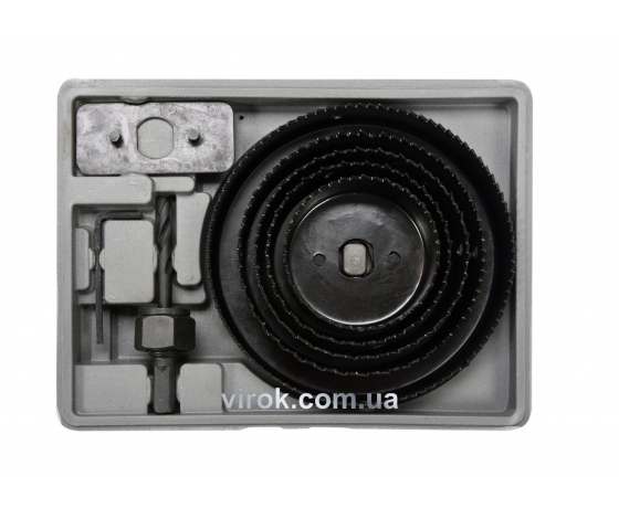 Фото 2 - Набір пил кільцевих по дереву VOREL 64-127 мм 8 шт в кейсі