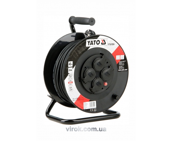 Фото 2 - Подовжувач електричний на котушці YATO 40 м 1.5 мм² 4 гнізда 3-жильний