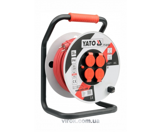 Фото 2 - Подовжувач електричний на котушці YATO 40 м 2.5 мм² 4 гнізда 3-жильний