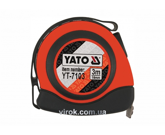 Фото 2 - Рулетка з нейлоновим покриттям і магнітним наконечником YATO 3 м х 16 мм