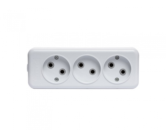 Фото 2 - Колодка Luxel 3 розетки без заземления (7321)
