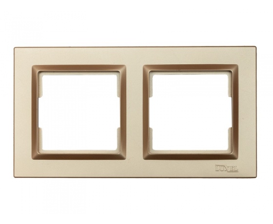 Фото 2 - Рамка 2-я горизонтальная Luxel JAZZ (9622) Бронзовая