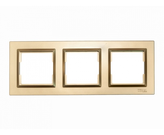 Фото 2 - Рамка 3-я горизонтальная Luxel JAZZ (9623) Бронзовая
