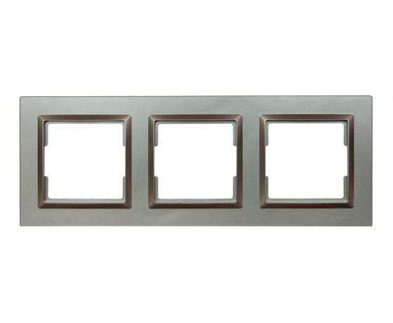 Фото 2 - Рамка 3-я горизонтальная Luxel JAZZ (9723) Графитовая