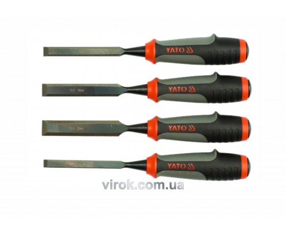 Фото 2 - Набір стамесок YATO з полімерними ручками 10, 12, 16, 20 мм 4 шт