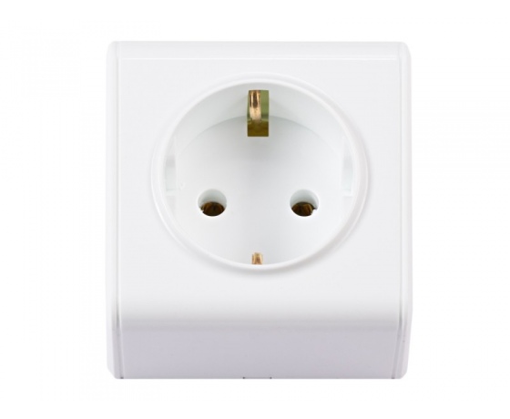 Фото 2 - Розетка с заземлением MINIATURE Керамика (2054) белый
